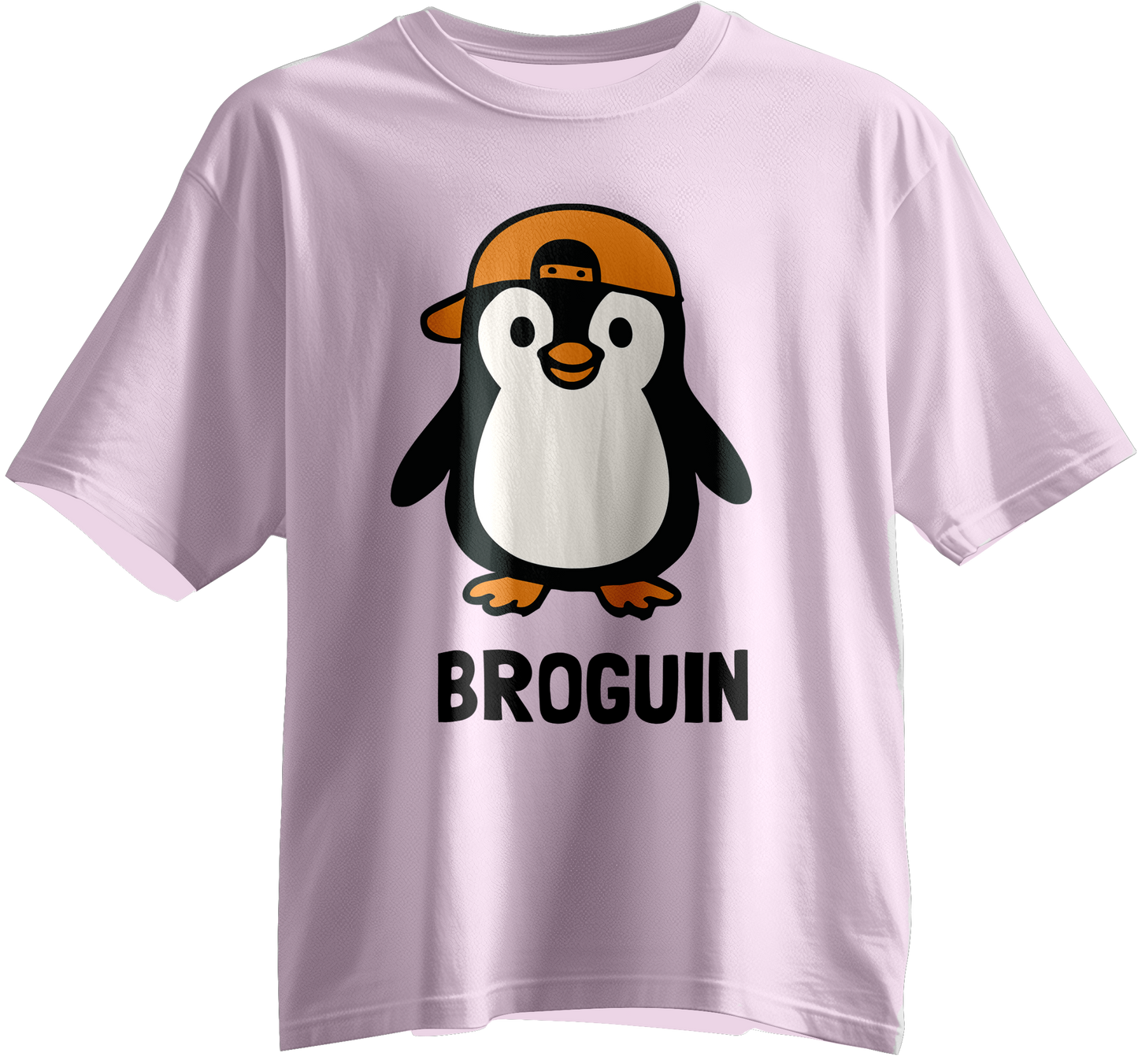 Light Pink t-shirt with a penguin graphic and text for brothers in the family