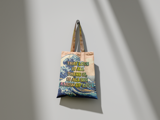Pixel Great Wave Zipper Tote Bag Inspired By the book Tomorrow and Tomorrow and Tomorrow