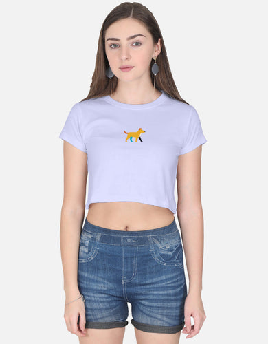 Indie Dog Embroidered Crop Top, Desi Pride & Street Style