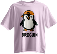 Light Pink t-shirt with a penguin graphic and text for brothers in the family